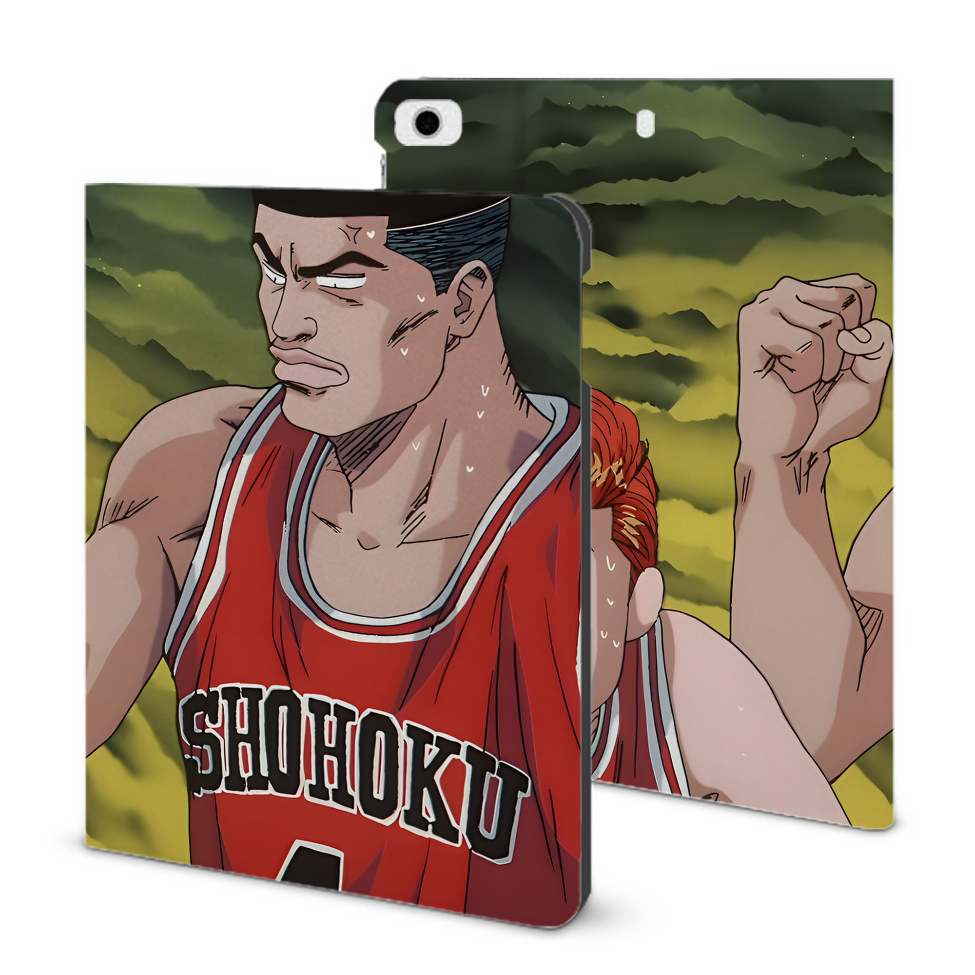 （画像用） SLAM DUNK／スラムダンク IPad ケース ブック型 PUレザー TPU 耐衝撃 軽量 薄型 ペン収納なし 全面保護 IPad 各モデル対応